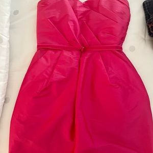 Hot pink dress- great for rehearsal/wedding.